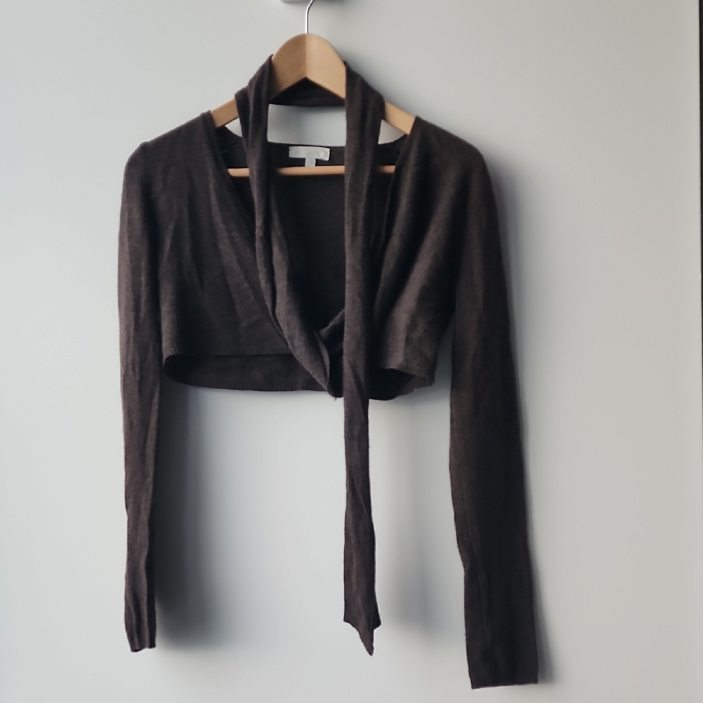 Vintage Kookai Cropped Fine Knit Wool Blend Cardigan
